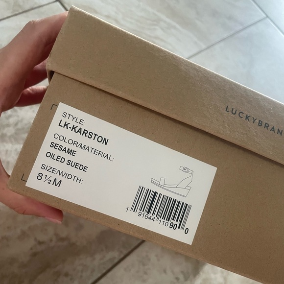 NWT Lucky Brand LK Karston Suede Sandal Wedges - Picture 14 of 15